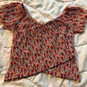 Floral Off the Shoulder Crop